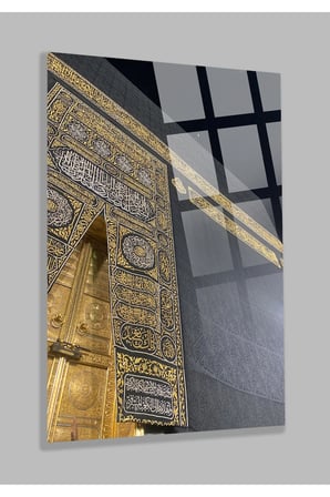 MEKKE KABE KAPISI DİNİ İSLAMİ KIRILMAZ LÜKS CAM TABLO EV, İŞ YERİ, OFİS HEDİYESİ