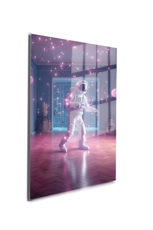 Space/Uzay Yapay Zeka Özel Tasarım Cam Tablo Ofis, Mutfak Çocuk Odası, Salon 01