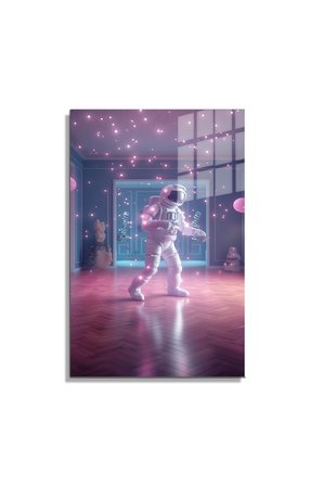 Space/Uzay Yapay Zeka Özel Tasarım Cam Tablo Ofis, Mutfak Çocuk Odası, Salon 01