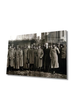 Mustafa Kemal Atatürk ve Ordu Savaş Hatırası Cam Tablo, Temperli ve Rodajlı Dayanıklı Cam