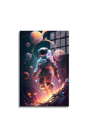 Space/Uzay Yapay Zeka Özel Tasarım Cam Tablo Ofis, Mutfak Çocuk Odası, Salon 129