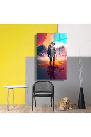 Space/Uzay Yapay Zeka Özel Tasarım Cam Tablo Ofis, Mutfak Çocuk Odası, Salon 130