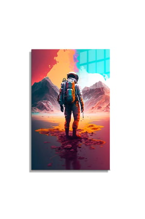 Space/Uzay Yapay Zeka Özel Tasarım Cam Tablo Ofis, Mutfak Çocuk Odası, Salon 130