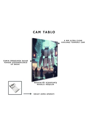 Space/Uzay Yapay Zeka Özel Tasarım Cam Tablo Ofis, Mutfak Çocuk Odası, Salon 192