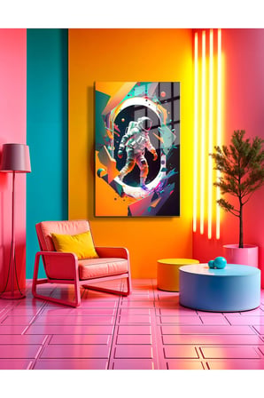 Space/Uzay Yapay Zeka Özel Tasarım Cam Tablo Ofis, Mutfak Çocuk Odası, Salon 97