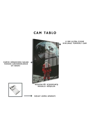 Space/Uzay Yapay Zeka Özel Tasarım Cam Tablo Ofis, Mutfak Çocuk Odası, Salon 132