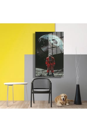 Space/Uzay Yapay Zeka Özel Tasarım Cam Tablo Ofis, Mutfak Çocuk Odası, Salon 132