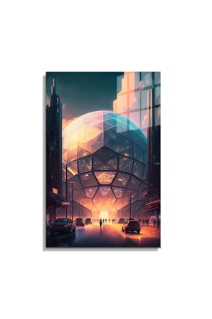 Space/Uzay Yapay Zeka Özel Tasarım Cam Tablo Ofis, Mutfak Çocuk Odası, Salon 03