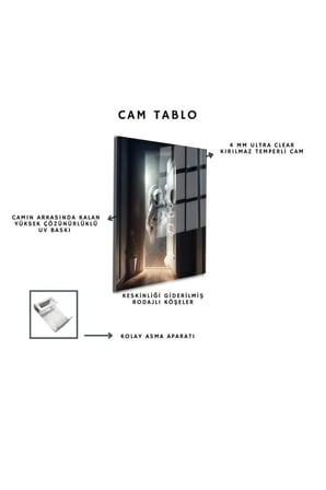 Space/Uzay Yapay Zeka Özel Tasarım Cam Tablo Ofis, Mutfak Çocuk Odası, Salon 218
