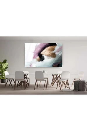 Altın Pembe Soyut Cam Tablo, Modern Tablo, Soytu Tablo, Duvar Dekor, Büyük Tablo, Cam Duvar Tablo