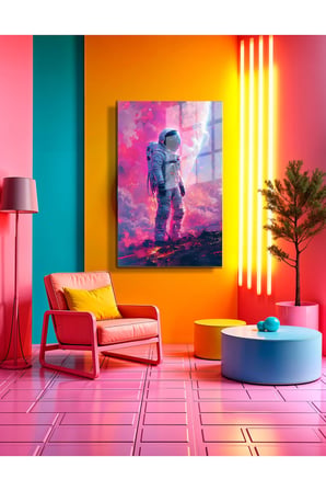 Space/Uzay Yapay Zeka Özel Tasarım Cam Tablo Ofis, Mutfak Çocuk Odası, Salon 134
