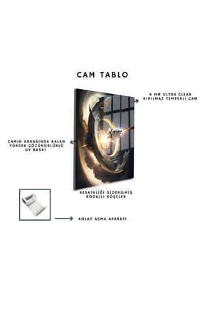 Space/Uzay Yapay Zeka Özel Tasarım Cam Tablo Ofis, Mutfak Çocuk Odası, Salon 211