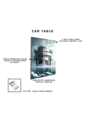 Space/Uzay Yapay Zeka Özel Tasarım Cam Tablo Ofis, Mutfak Çocuk Odası, Salon 173