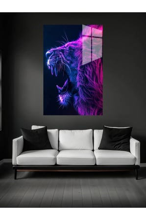 Neon Aslan Cam Tablo Ev Dekorasyon,balkon Dekorasyonu,dekoratif,duvar Tablo,mutfak Tablo