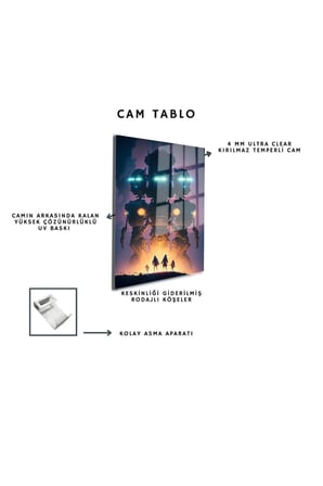 Space/Uzay Yapay Zeka Özel Tasarım Cam Tablo Ofis, Mutfak Çocuk Odası, Salon 221