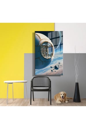 Space/Uzay Yapay Zeka Özel Tasarım Cam Tablo Ofis, Mutfak Çocuk Odası, Salon 204