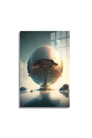 Space/Uzay Yapay Zeka Özel Tasarım Cam Tablo Ofis, Mutfak Çocuk Odası, Salon 200