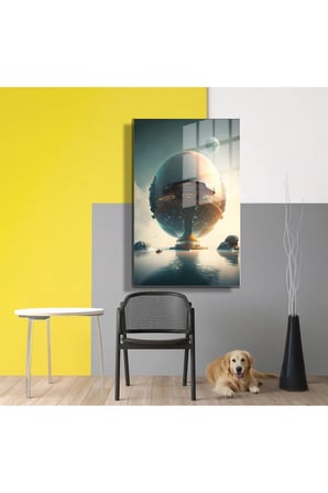 Space/Uzay Yapay Zeka Özel Tasarım Cam Tablo Ofis, Mutfak Çocuk Odası, Salon 200