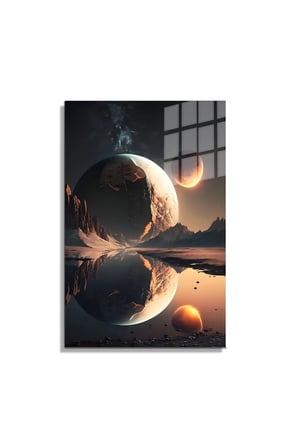 Space/Uzay Yapay Zeka Özel Tasarım Cam Tablo Ofis, Mutfak Çocuk Odası, Salon 98