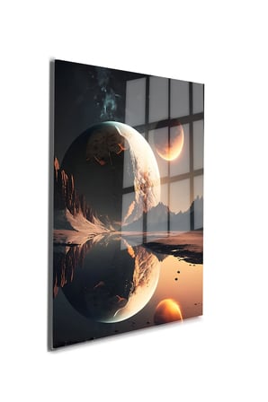 Space/Uzay Yapay Zeka Özel Tasarım Cam Tablo Ofis, Mutfak Çocuk Odası, Salon 98
