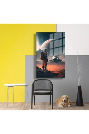 Space/Uzay Yapay Zeka Özel Tasarım Cam Tablo Ofis, Mutfak Çocuk Odası, Salon 128