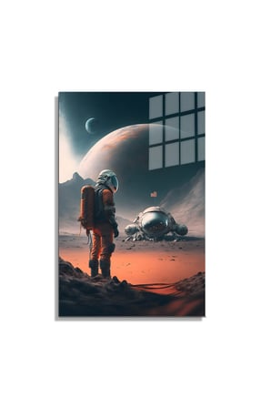 Space/Uzay Yapay Zeka Özel Tasarım Cam Tablo Ofis, Mutfak Çocuk Odası, Salon 128