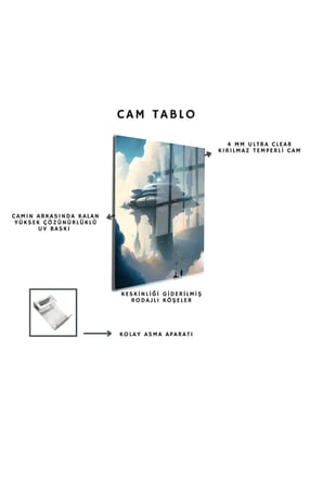 Space/Uzay Yapay Zeka Özel Tasarım Cam Tablo Ofis, Mutfak Çocuk Odası, Salon 216