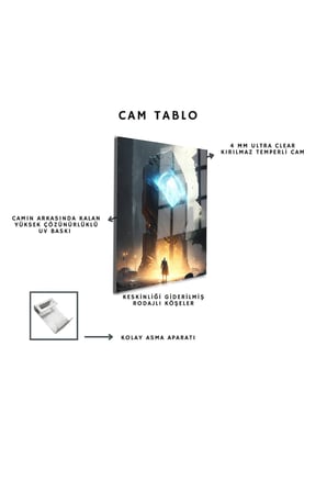 Space/Uzay Yapay Zeka Özel Tasarım Cam Tablo Ofis, Mutfak Çocuk Odası, Salon 181