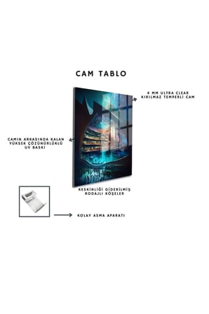 Space/Uzay Yapay Zeka Özel Tasarım Cam Tablo Ofis, Mutfak Çocuk Odası, Salon 217