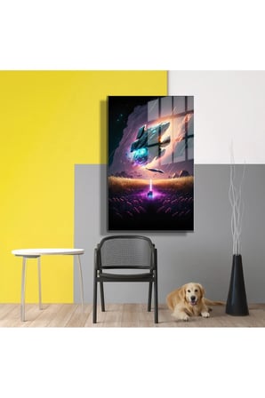 Space/Uzay Yapay Zeka Özel Tasarım Cam Tablo Ofis, Mutfak Çocuk Odası, Salon 127