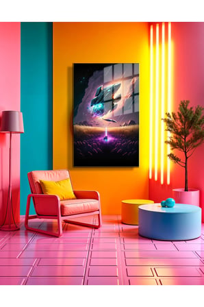 Space/Uzay Yapay Zeka Özel Tasarım Cam Tablo Ofis, Mutfak Çocuk Odası, Salon 127