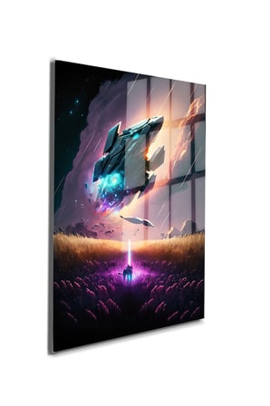 Space/Uzay Yapay Zeka Özel Tasarım Cam Tablo Ofis, Mutfak Çocuk Odası, Salon 127