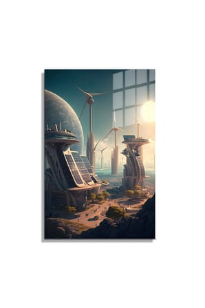 Space/Uzay Yapay Zeka Özel Tasarım Cam Tablo Ofis, Mutfak Çocuk Odası, Salon 180