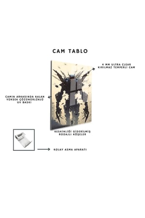 Space/Uzay Yapay Zeka Özel Tasarım Cam Tablo Ofis, Mutfak Çocuk Odası, Salon 202