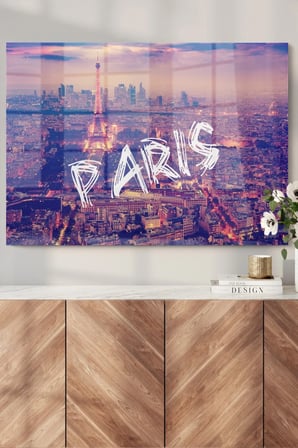 Eyfel Kulesi Paris| Şehir Temalı Cam Tablo | Hediyelik, Dekoratif, Ofis, Mutfak