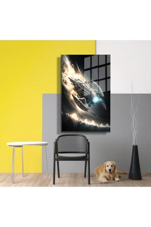 Space/Uzay Yapay Zeka Özel Tasarım Cam Tablo Ofis, Mutfak Çocuk Odası, Salon 179