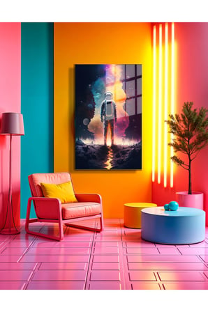Space/Uzay Yapay Zeka Özel Tasarım Cam Tablo Ofis, Mutfak Çocuk Odası, Salon 47