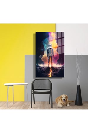 Space/Uzay Yapay Zeka Özel Tasarım Cam Tablo Ofis, Mutfak Çocuk Odası, Salon 47