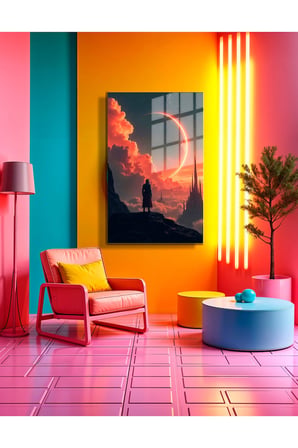 Space/Uzay Yapay Zeka Özel Tasarım Cam Tablo Ofis, Mutfak Çocuk Odası, Salon 25