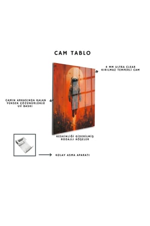 Space/Uzay Yapay Zeka Özel Tasarım Cam Tablo Ofis, Mutfak Çocuk Odası, Salon 136