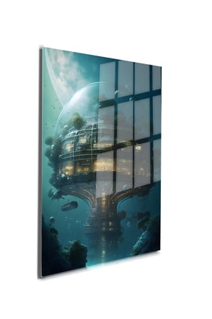 Space/Uzay Yapay Zeka Özel Tasarım Cam Tablo Ofis, Mutfak Çocuk Odası, Salon 08
