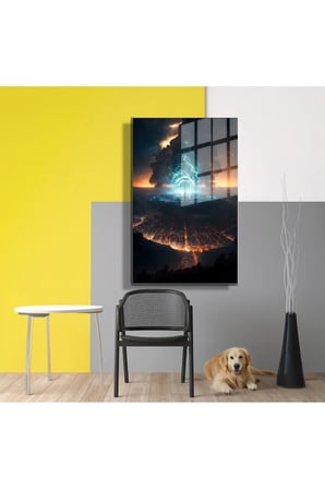 Space/Uzay Yapay Zeka Özel Tasarım Cam Tablo Ofis, Mutfak Çocuk Odası, Salon 189
