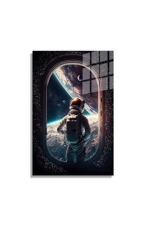 Space/Uzay Yapay Zeka Özel Tasarım Cam Tablo Ofis, Mutfak Çocuk Odası, Salon 104