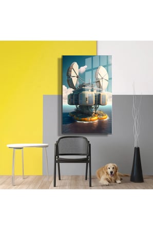 Space/Uzay Yapay Zeka Özel Tasarım Cam Tablo Ofis, Mutfak Çocuk Odası, Salon 06