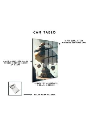 Space/Uzay Yapay Zeka Özel Tasarım Cam Tablo Ofis, Mutfak Çocuk Odası, Salon 195