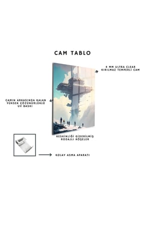Space/Uzay Yapay Zeka Özel Tasarım Cam Tablo Ofis, Mutfak Çocuk Odası, Salon 158