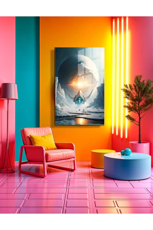 Space/Uzay Yapay Zeka Özel Tasarım Cam Tablo Ofis, Mutfak Çocuk Odası, Salon 66