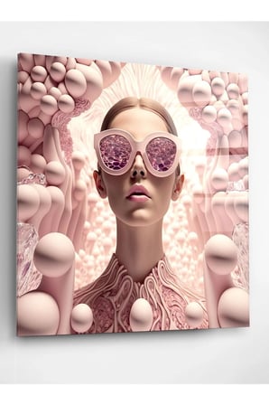 Fashion Girl Cam Tablo, Dekoratif Cam Tablo
