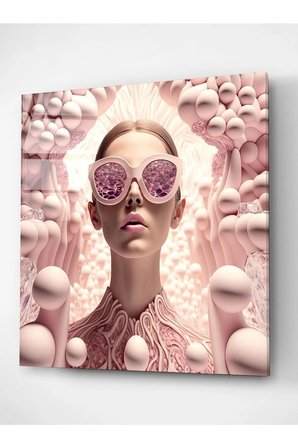 Fashion Girl Cam Tablo, Dekoratif Cam Tablo