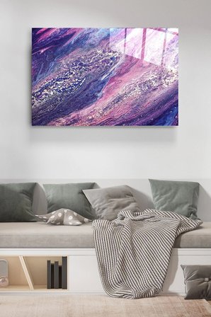 Purple And Pink Cam Tablo, Dekoratif Cam Tablo